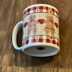 Gingerbread Couple Ceramic Mug - Red and White